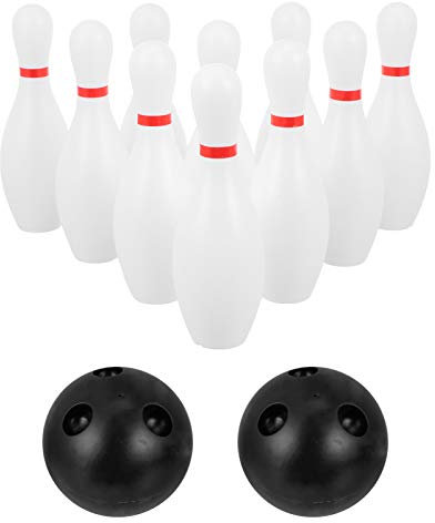 TOYANDONA Kinder Bowling Set Klassisch Kegelspiel Spiele Pädagogische Familien Interaktive Spielzeug mit 10 Kegel 2 Bälle Geschenke für Kinder Garten Rasen Draußen Drinnen Spiel Geschenke 1 Set