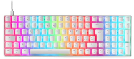 Mars Gaming MKULTRA, Tastiera Meccanica RGB Bianco, Compatta 96%, Switch Outemu SQ Rosso, Portoghese-US