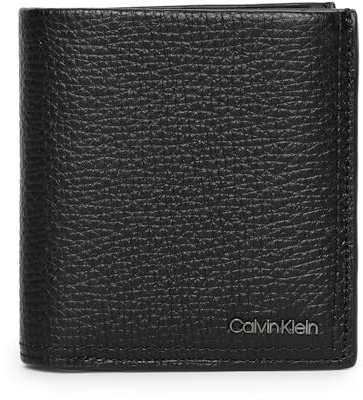 Calvin Klein Herren Portemonnaie Minimalism Trifold Leder, Schwarz (Ck Black), Onesize