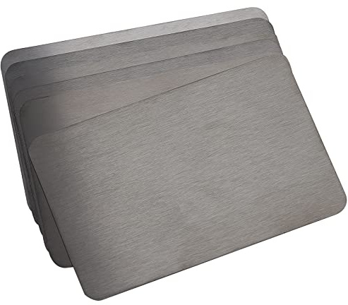 NBEADS 6 tarjetas de visita de metal negro, 8,5 x 5,5 cm, 0,9 mm de grosor, acero inoxidable, tarjetas de identificación grabadas con láser, tarjetas de visita para clientes de oficina en casa,