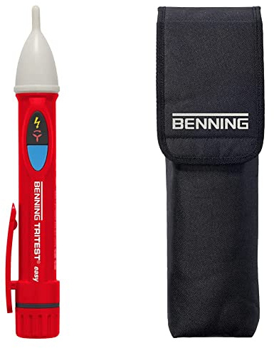 Benning TRITEST easy Berührungsloser Phasenprüfer (Prüfart 1-polig, Phasenprüfung an Steck- und Abzweigdosen) 20051 & DUSPOL-Bereitschaftstasche (Maße Länge 330 x Breite 100 x Tiefe 60 mm) 10911
