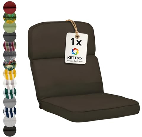 KETTtex EXKLUSIV Auflage Niederlehner dunkelgrau I Gartenstuhl Polster 100x50x7cm I hochwertige und Pflegeleichte Sesselauflage I Wetter- und formbeständige Stuhlauflage I KTH3 Sitzauflage