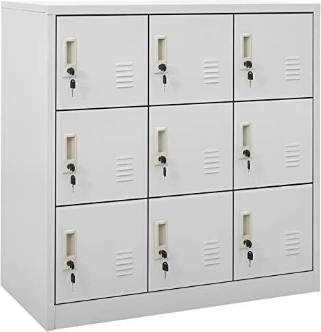 Festnight Schließfachschrank Klein Schließfach Spind Metallschrank Fächerschrank Büroschrank Aktenschrank Umkleideschrank Metallspind Metall Schrank Abschließbar 9 Fächern