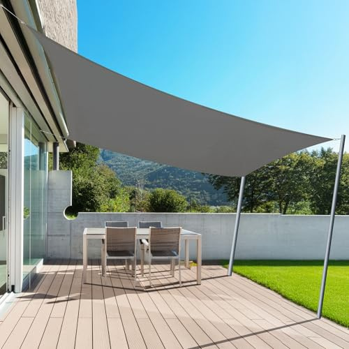 AXT SHADE Toldo Vela de Sombra Impermeable Rectangular 3x4m Protección Rayos UV para Terraza Exterior Patio Jardín-Gris Antracita