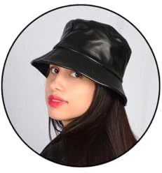 Eigso Mode Unisexe en Cuir seau Chapeau Pour Femmes Hommes imperméable chapeaux de pluie Pour Femme Homme randonnée pêcheur Casquette emballable