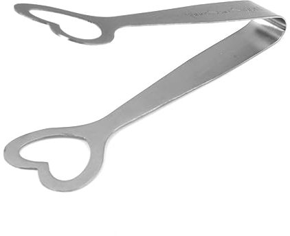 IMIKEYA Mini Heart Stainless Steel Sugar Tongs Frosted Clips for Home Office Kitchen Appetisers 106mm European Style
