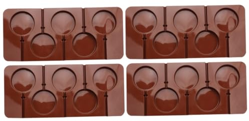 TOPBATHY 4 Pièces moule à chocolat moules circulaires sucette ronde bonbon halloween ustensiles de cuisine s en silicone à biscuits à sucette optionnel rond