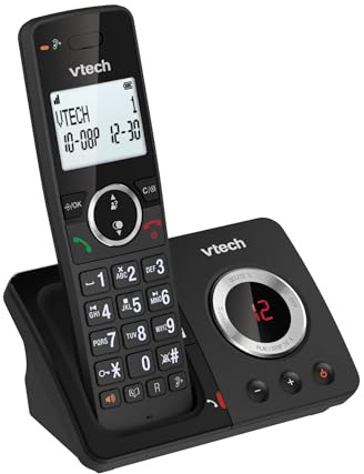 VTech ES2050 DECT Cordless Phone with Answering Machine,Call Block,Easy-to-Read Backlit Display,Landline Phone with 18 Hours (Renewed)