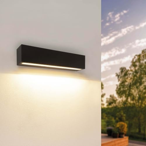 Ledvion LED Wandlampe Schwarz 9W 900 lm IP44 | Klare Außenbeleuchtung für Eingang, Terrasse oder Fassade in einem zeitlosen schwarzen Design.