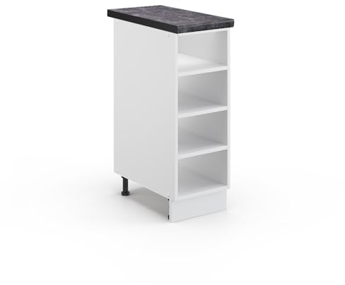 Vicco Küchenregal Fame-Line, Weiß, 30 cm | MDF-Front · AP Anthrazit inkl. · Höhenverstellbare Füße · ✓ Frei kombinierbar · ✓ Alles griffbereit