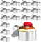 HEIYUET Lot de 16 anneaux à dessert de 8 cm en acier inoxydable - Petits anneaux ronds en mousse - Avec tampon - Pour gâteaux, tartes, mousse