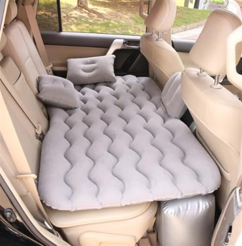 GLILAR Auto Luftmatratze 70 * 130 cm Auto Luftmatratze Aufblasbare Rückenlehne Für Sitz Reisebett Luftbett Multifunktionale Isomatte Sofakissen Outdoor Camping Matte Kissen(Gray)
