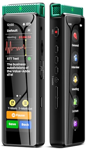 innioasis R1 Digitales Diktiergerät mit Wiedergabe, 136 GB, vollständiger Touchscreen-Diktiergerät mit KI-intelligenter Transkription und Bluetooth, sprachaktiviertes Sound-Audiorecorder-Gerät mit