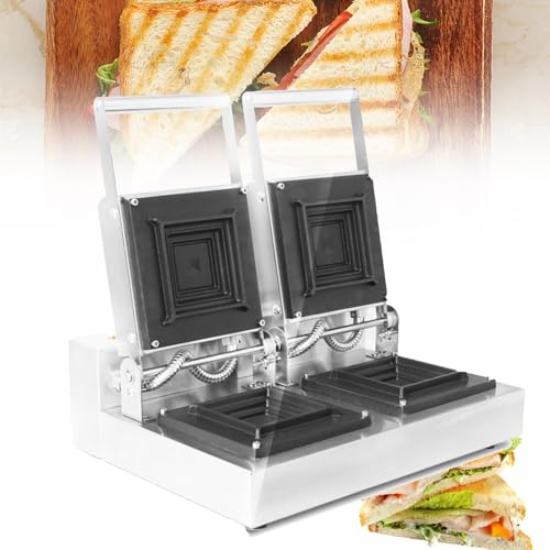 FJYAWEN Sandwichera Caliente, Bandeja para Hornear Sándwiches De Doble Cara, Sandwichera Antiadherente, Hace Sándwiches, Paninis, Queso a La Parrilla, Postres,B