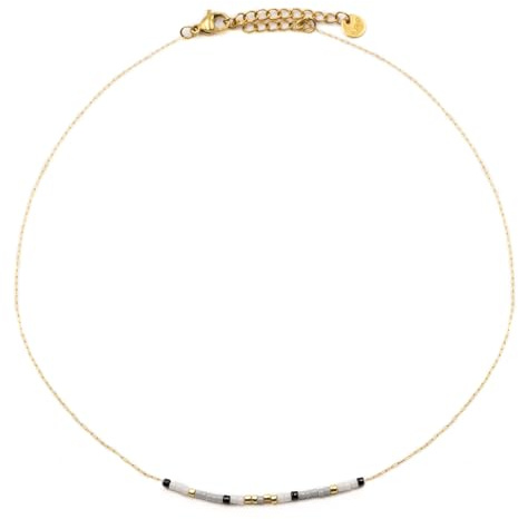 Générique Collier à perles miyuki Femme | Collier d’amitié fait main et réglable | perles de rocaille,collier charme, artisanal, bohème, bijoux féminins