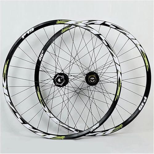 26 27,5 29 Zoll Fahrrad-Rad Rennrad Vorder- Und Hinterräder Doppelwandfelgen, 32H Schnellspannachsen Fahrradräder Scheibenbremse Tonnenwelle 7-11-Gang-Radsatz(26inch)