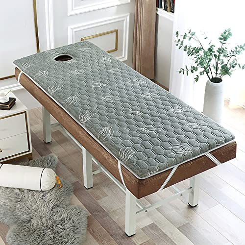 Wimpernbettauflage aus Memory-Schaum mit Gesichtslöchern, rutschfeste Massageliege, Matratzenauflage mit Gummibändern, Wimpernbettkissen, Farbe C, Größe 80 x 190 cm