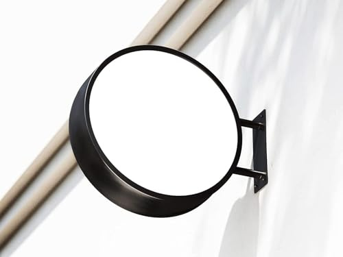 Double Sided Illuminated LED Projecting Sign Light Box Round Outdoor Advertising Sign (80 X 80 CM)