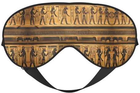 Schlafmaske mit Ägypten-Hieroglyphen-Druck, Nacht-Augenbinde, weicher Augenschutz für Damen und Herren, für Reisen, Nickerchen, Meditation