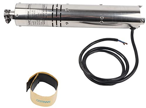 Baxnore Bomba sumergible, bomba de agua solar de acero inoxidable, bomba de CC sin escobillas resistente al calor para riego de jardín (S122T-30)