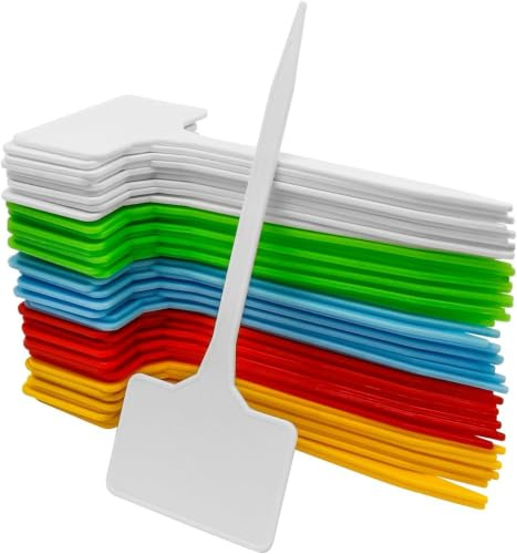 Pflanzenschilder T-Form 50 Stk 15x5,5 cm Farbig | Wasserdicht, UV-beständig, wiederverwendbar, für Gemüsebeet, Blumen, Kräuter, Aussaat, Außenbereich