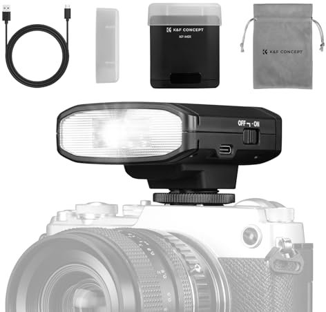 K&F Concept Camera Flash Light, Camera Speedlite GN12/5600K, Built-in 2000mAh Battery for Canon/Fujifilm/Sony/Nikon/Olympus and other DSLR Digital Cameras, Speedlight with Single Contact Hot Shoe