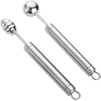 Alipis 2pièces Cuillère à Melon à Billes De Melon Lot De Cuillères à Fruits Acier Inoxydable Outils Pratiques Pour Fruits Et Légumes