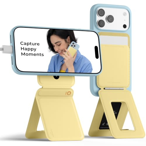 MOFT Phone Tripod Stand & Wallet, NFC Card Holder, Hold 1-2 Cards | | Mulit-Angles | Portable l MOVAS Leather | Magsafe Compatible | Easy to Charge | Travel Essential |For Content Creators