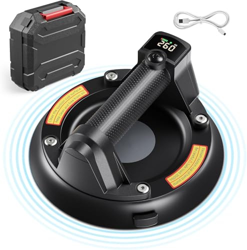 Haedswer 8 Ventosa per Piastrelle con Display a Schermo, Ventose Capacità di Carico Max. 260KG, Ventosa per Vetro, Piastrelle, Marmo