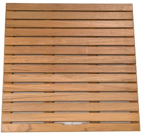 Natürliche Rutschfeste Badematte Aus Holz, Teak-Duschmatte, Holzmatte For Badewanne For Küche, Schlafzimmer, Badewanne, Toilette, Fußmatte Und Haustiermatte(60x90cm)