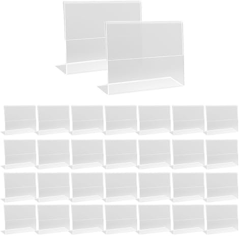 UMCHU 30 Piezas Soporte de Etiquetas de Plástico, Soporte De Precio De Etiqueta Transparente, Exhibición De Precio, Exhibición de Letreros, para Oficina, Tienda, Restaurante, Hotel (6 x 2.5 x 4.3cm)
