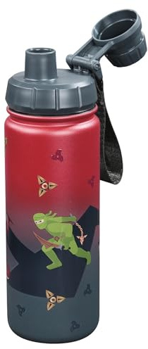 Step by Step Isolierte Edelstahl-Trinkflasche „Warrior“, rot, BPA-frei, für Schule, Kindergarten, warme und kohlensäurehaltige Getränke, für Jungen, 0,5 Liter