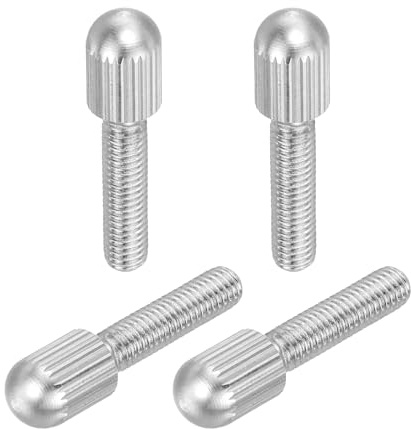 QUARKZMAN tornillos moleteados pequeños M5 x 20 mm rosca macho (plateados).