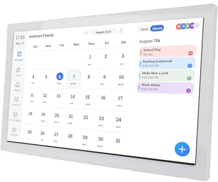 Bewinner Calendario Intelligente per la Pianificazione Familiare da 21,5 Pollici con Touchscreen, Wi-Fi, Agenda Digitale con Tabella delle Faccende Domestiche, Pianificazione dei (Spina europea)