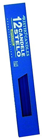 Cereria di Giorgio Risthò Candele Stelo, Cera, Blu, 0.9 x 37 cm, 12 Pezzi