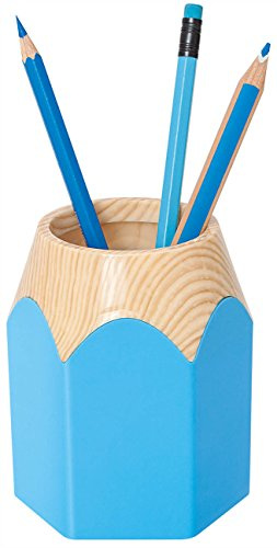 Wedo 245255010 Stifteköcher Pencil In Buntstift Form, stabiler Kunststoff circa 8, 5 x 7, 5 x 10, 5 cm, Hellblau