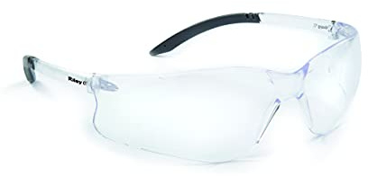 Riley Fabri Safety Glasses for Work - Lightweight Sport Style UV Protective Safety Goggles with Soft Nose Bridge and Non-Slip Rubber Grips