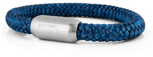 Akitsune Portus segelrep armband | magnetisk kapselstängning armsmycken kvinnor ankare män maritim – silver, 18 centimeters, Nylon