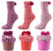 YSense Snug Femme Hiver Chaussettes de Noël Chaud pantoufle Doux Moelleuses Floues Polychrome Cadeaux Cupcake