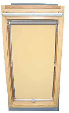 Rollo für VELUX Dachfenster THERMO Alu-Rückseite Dachfensterrollo für TYP VL Y/VU Y/VKU - Y23 - Farbe Creme - mit Haltekrallen