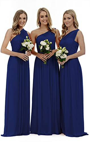 Lecureler Long One Shoulder Prom Bridesmaid Dress