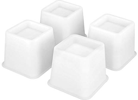 4 Pcs 4 Inch Table Risers, Furniture Risers Stable Riser Feet Lift Set Bed Riser Bed Chair Sofa Riser Feet Lift Set, for Furniture Lifting Sofa Chair Bed, Bed Leg Elevators