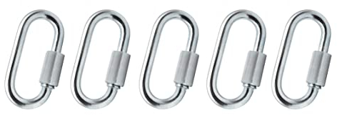 Design61 5 chiusure rapide per catene, Ø 4 mm x 31,5 mm, zincate tramite viti