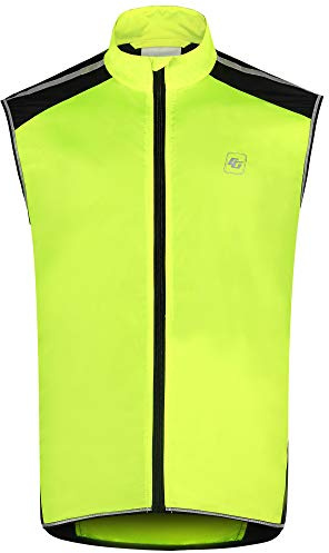 CGLRybO Men's Lightweight Cycling Gilet,Windproof Water Resistant Vest, Breathable BikeHi-Viz Biking Outdoor Jacket, UV Protection & Reflective For Running, MTB, Hiking