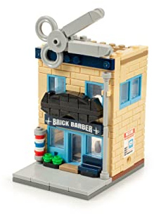 Brick Loot Mini City Barber Shop Building Set – 196-Piece Custom Brick Model Kit, Compatible with Major Brands – Toy Construction Set for Kids and Adults