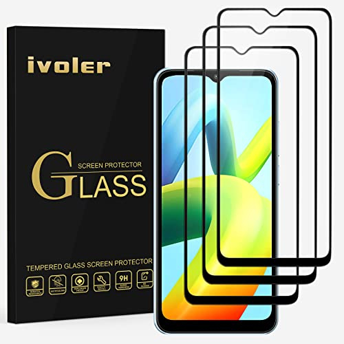 ivoler 3 Piezas Cobertura Completa Cristal Vidrio Templado Protector de Pantalla para Xiaomi Redmi A2 / A1 / Motorola Moto E13 / Oppo A17 / A57 / A57s / Vivo Y35 / Y22s / Y76 5G / Nokia G22
