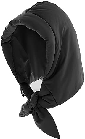 LA HUATE Winter Warm Down Hood Hat Hooded Scarf Hat Waterproof Windproof Skiing Cap Tie Under Chin for Women Girls