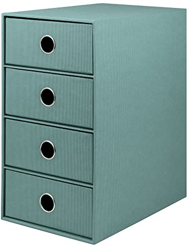 Rössler SOHO 4er Schubladenbox aus Papier | Büro Organizer Schreibtisch | Schubladen Organizer Büro Zubehör & Bürobedarf | Schreibtisch Organizer Box | 18 x 25 x 32 cm | 1 Stück | Farbe: Grün | Opal