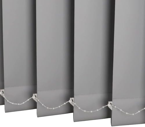 Vertikal Lamellen Jalousien Grau,Vertikaljalousie Für Fenster,Verdunkelung/Wärmeisolierung Vertikal Jalousien,Lamellen Stoffvorhänge,Rollo Jalousette, Für Wohnzimmer Büro,W×H-100x180cm/39.5x71in