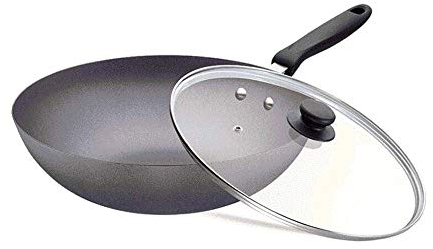 Woks antiadhésifs et poêles à frire avec couvercle, grille à vapeur pour panier à frire, poêle à wok antiadhésive avec couvercle